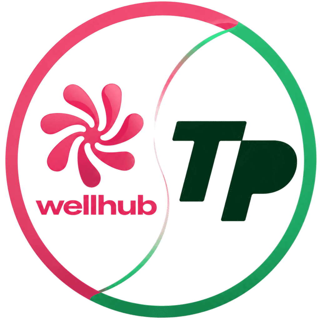 Logo TotalPass e Wellhub, parcerias firmada com o CT Performance Beach Tennis de Itaipuaçu.
